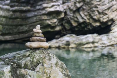 Stack of stones in water