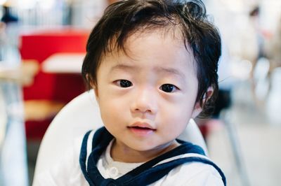 Close-up portrait of cute boy