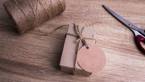 Close-up of wood on table