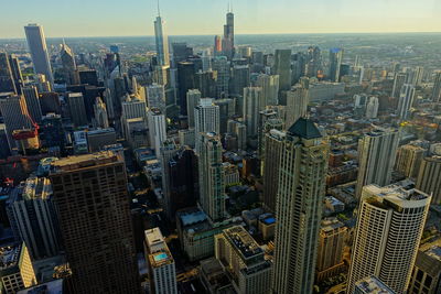 Aerial view of buildings in city