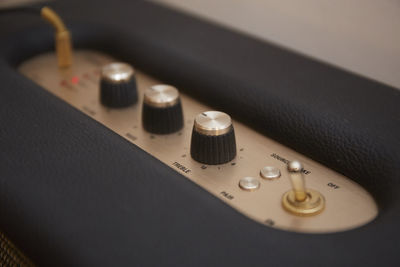 Close-up of amplifier