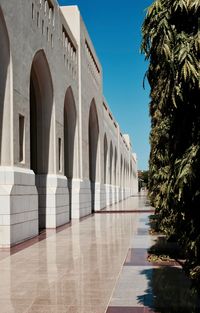 Exterior of historic building against clear sky