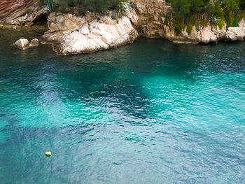 High angle view of swimming pool