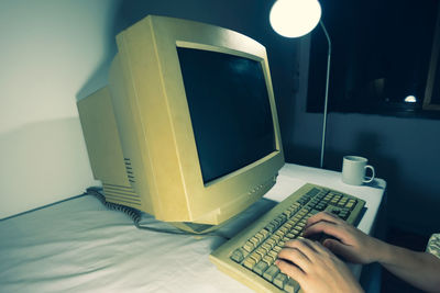 People using laptop on table