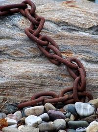 Close-up of rusty chain