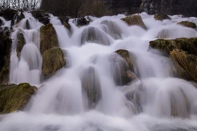 Scenic view of waterfall in forest