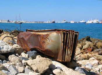 View of boats in sea