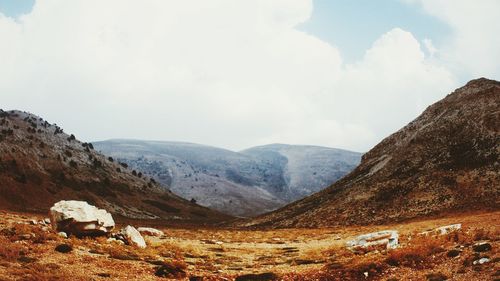 Scenic view of mountains against sky