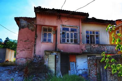 Low angle view of abandoned building