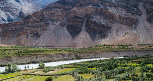 Scenic view of rocky mountains at himalayas