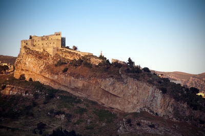 Low angle view of fort against sky