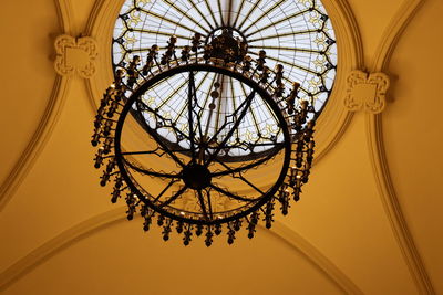 Low angle view of chandelier