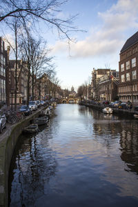 Canal passing through city