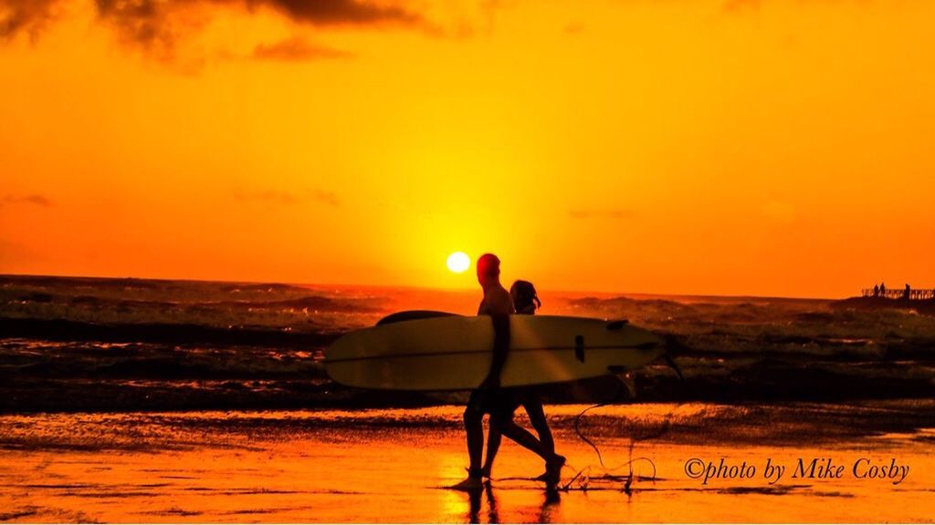 SILHOUETTE MAN ON BEACH DURING SUNSET