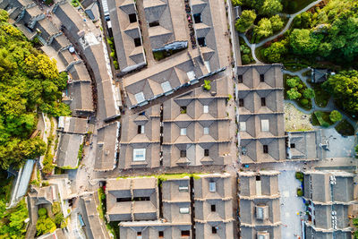 High angle view of old building