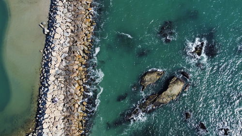 High angle view of beach