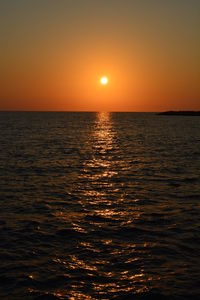 Scenic view of sea during sunset