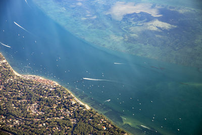 High angle view of sea shore