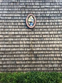 Information sign on brick wall