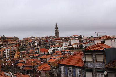 High angle view of townscape against sky