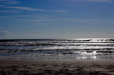 Scenic view of beach against sky