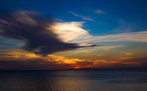 Scenic view of sea at sunset