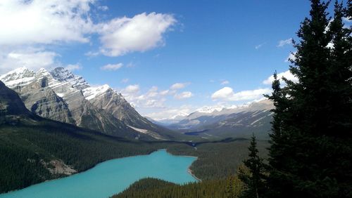 Scenic view of mountains against sky