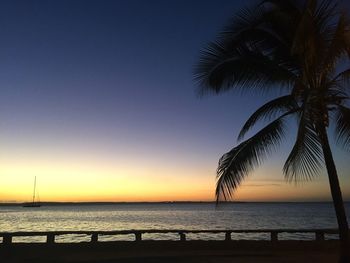 Scenic view of sea at sunset