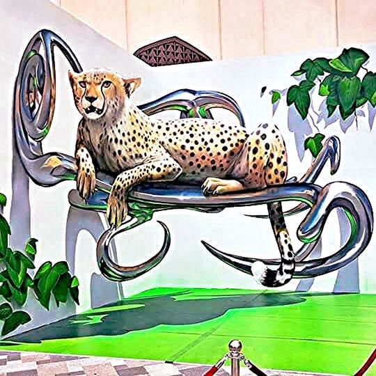 animal representation, art and craft, art, creativity, green color, indoors, potted plant, close-up, leaf, plant, no people, table, day, wall - building feature, metal, design, pattern, craft, still life, decoration