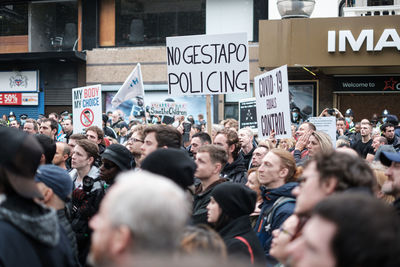 People on street in city