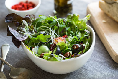 Close-up of food in bowl on table