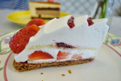 Close-up of served food in plate