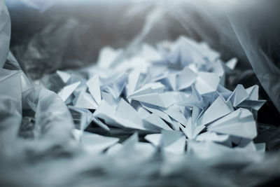 Close-up of paper airplanes