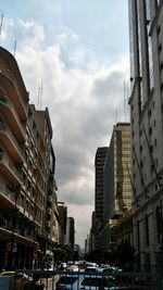 View of city street against sky