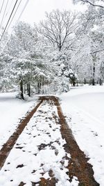 Snow covered landscape against sky