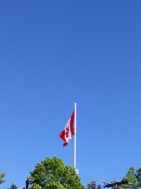 Low angle view of american flag