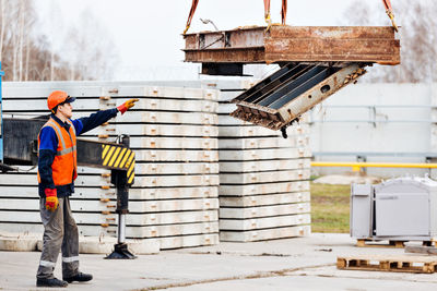 Construction worker working on site