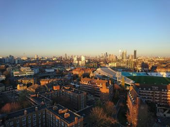 High angle view of city