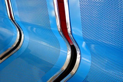 Full frame shot of blue chairs in abstract form