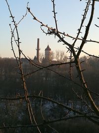 View of city at sunset