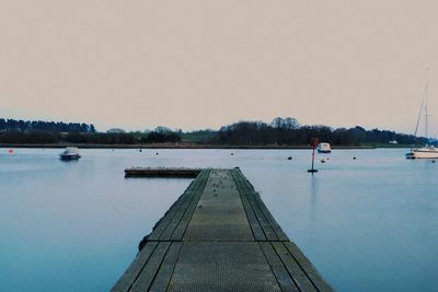 View of calm sea against clear sky