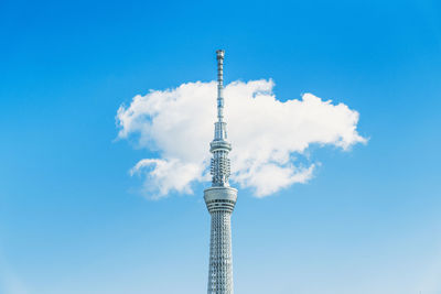 Low angle view of tokyo sky tree against sky