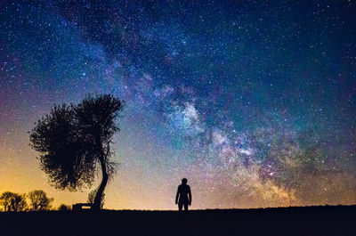 Scenic view of star field against star field at night