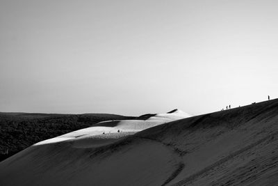 Scenic view of desert against clear sky