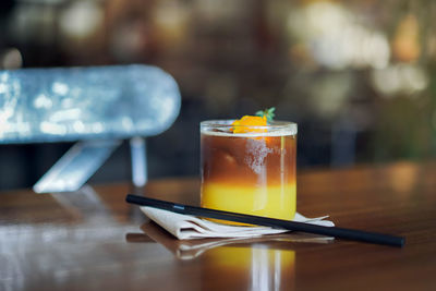 Close-up of drink on table in restaurant