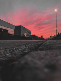 Buildings against sky during sunset