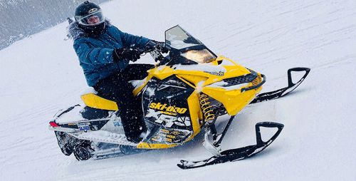 Man skiing in snow