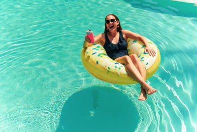 Young man in swimming pool