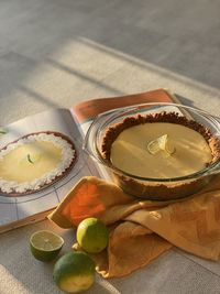 High angle view of food on table