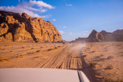 Scenic view of desert against sky